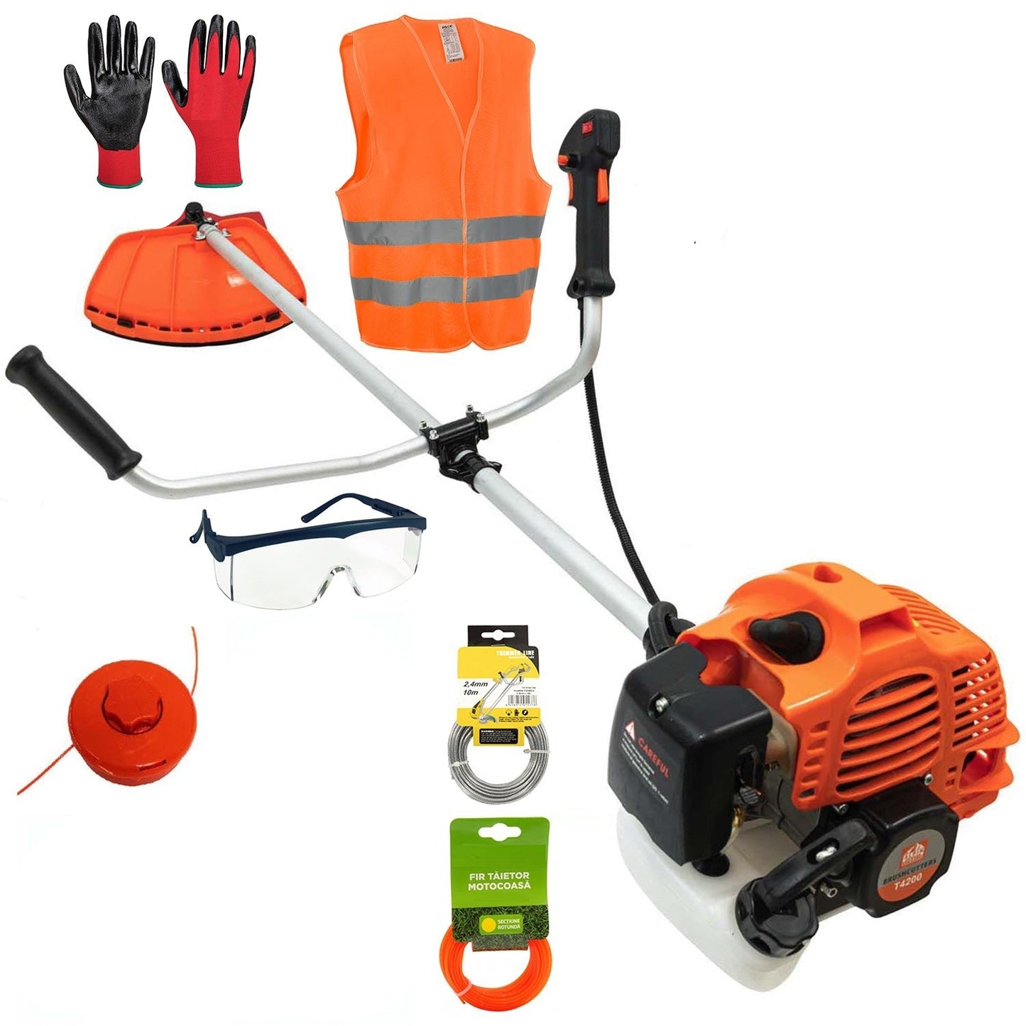 Set Motocoasa ALPIN PROFI® Porto 4680, 6CP, 11000Rpm, Sistem Taiere, Extra Accesorii