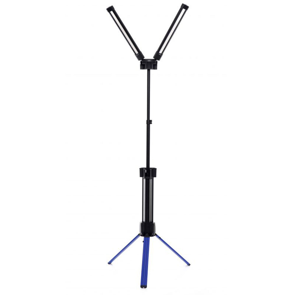 *OFERTE-DE-VARA* Lampa multifunctionala reincarcabila KRAFTSON % Import Polonia % 1266, 2 proiectoare LED, 10000Lm, acumulator 4000mAh, 6 moduri, 2 culori, cu trepied , pentru ateliere, camping, constructii etc