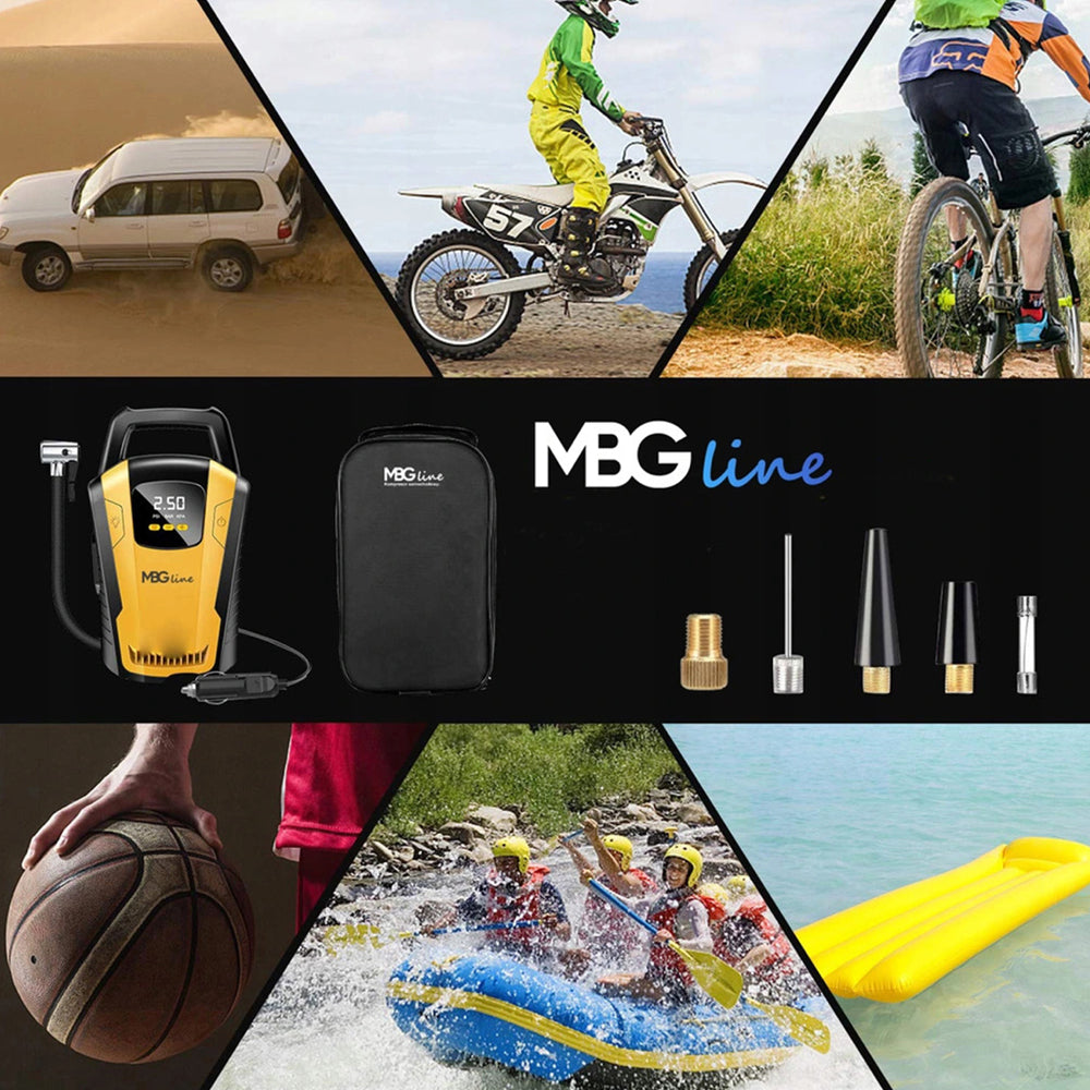 Compresor aer portabil 12V, Kraft&Dele KD1469, display LED, universal pentru auto, motociclete, biciclete, diverse bile etc.