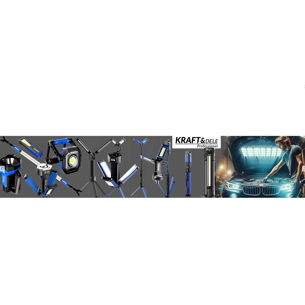 Lampa atelier auto cu prindere capota, Kraft&Dele KD1261, 1200Lumeni, acumulator 4000mAh, lungime pana la 190cm
