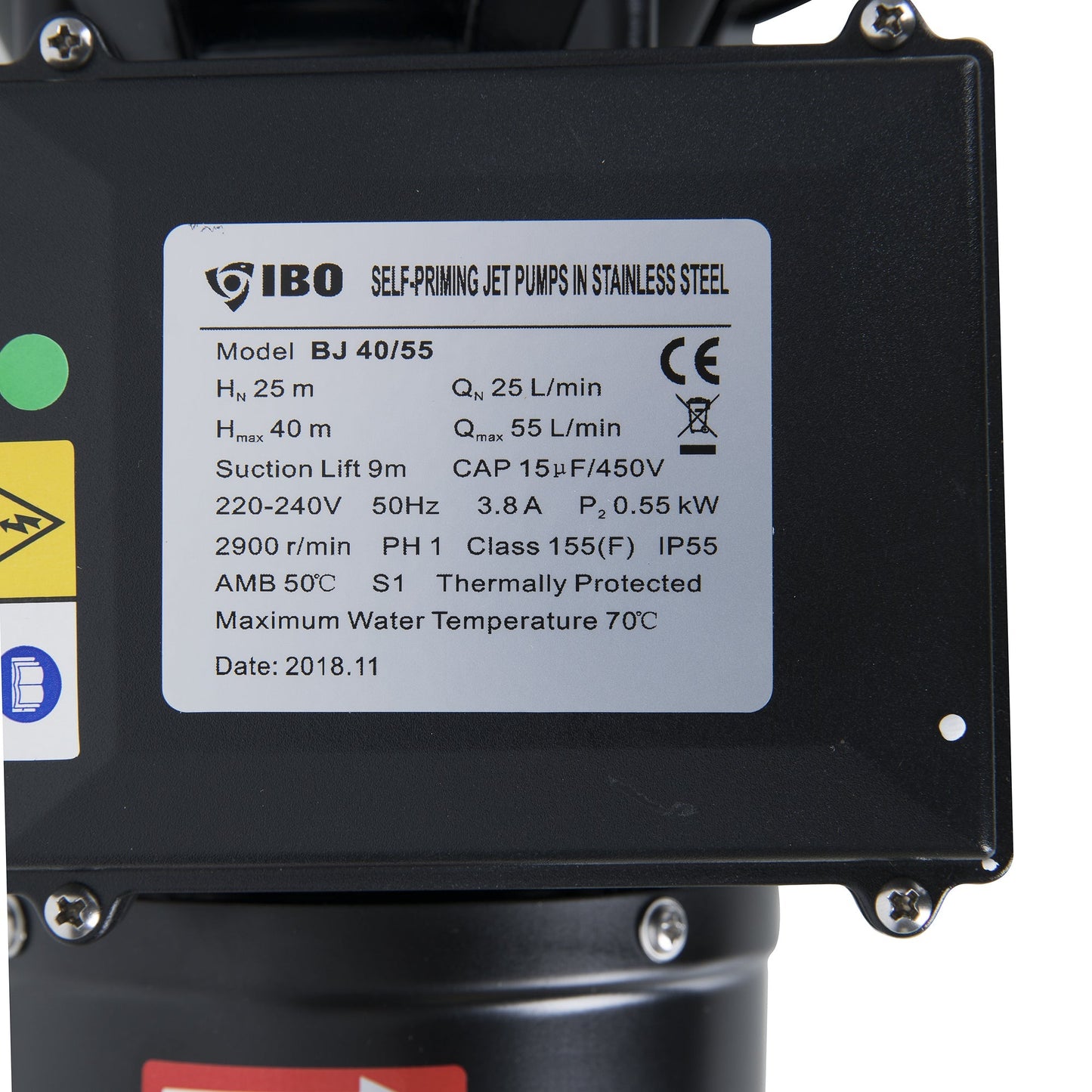 Pompa hidrofor IBO Dambat BJ40/55, 550W, 55 l/min, H refulare 40m, de suprafata