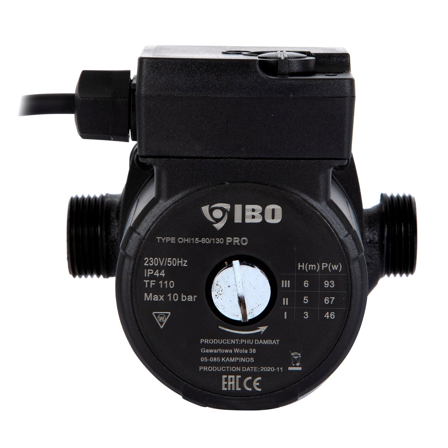 Pompa recirculare centrala IBO Dambat OHI PRO 15-60/130, 55l/min, 93W