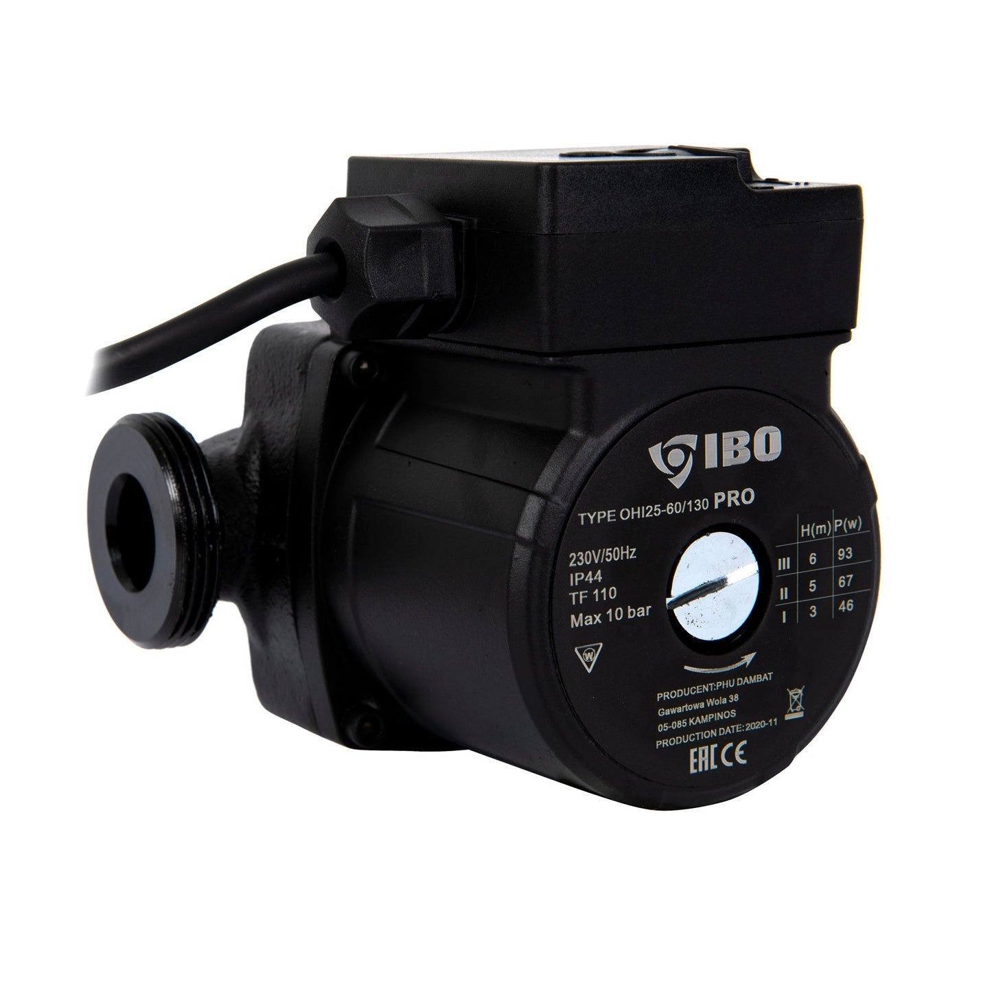 Pompa recirculare centrala IBO Dambat OHI PRO 25-60/130, 55l/min, 93W