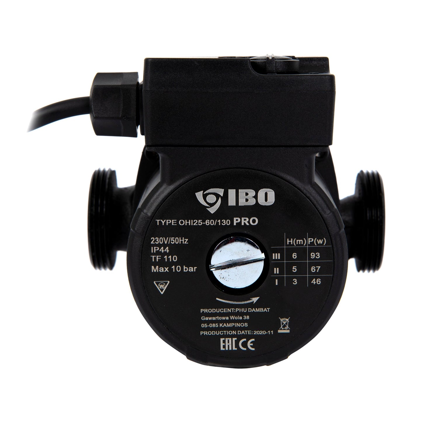 Pompa recirculare centrala IBO Dambat OHI PRO 25-60/130, 55l/min, 93W