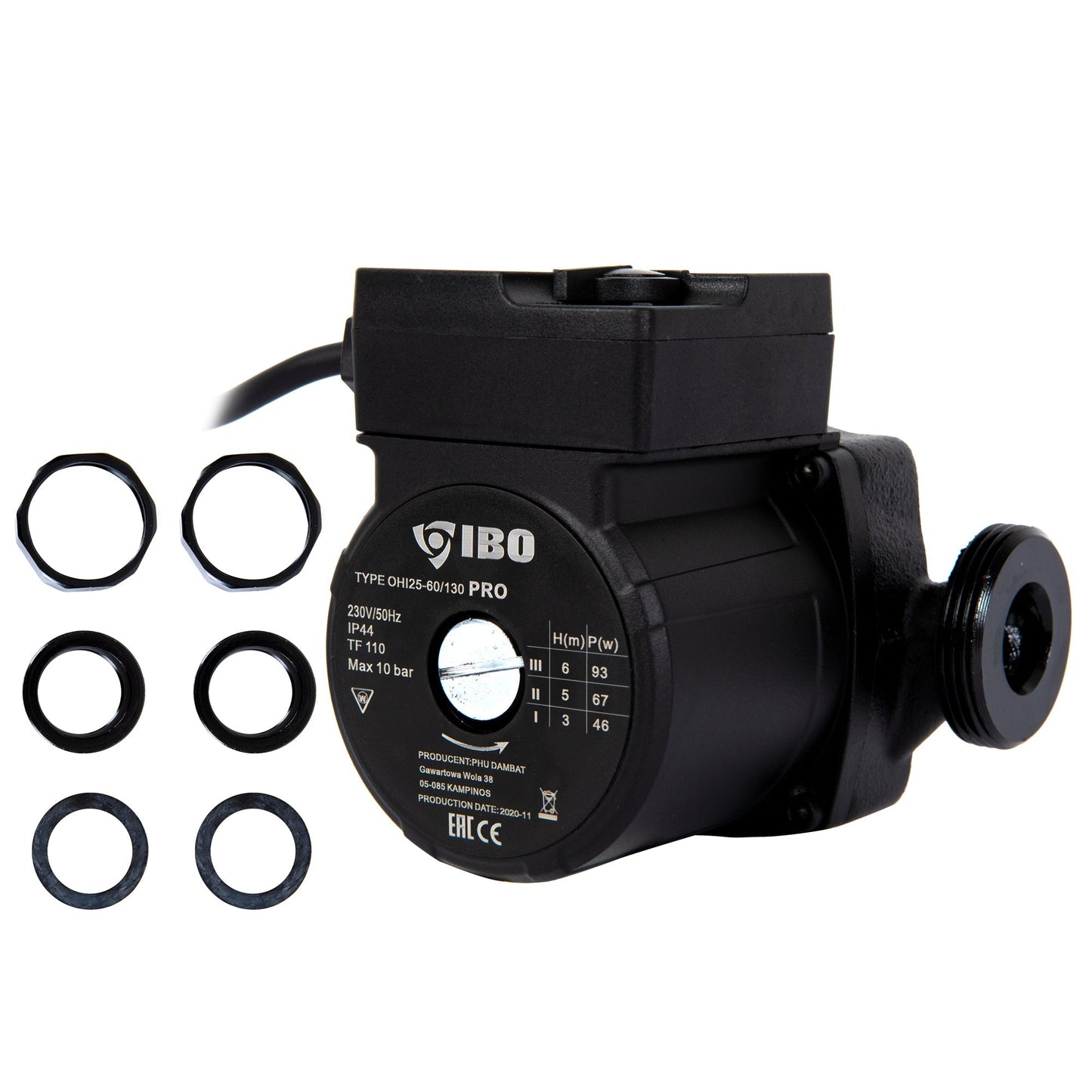 Pompa recirculare centrala IBO Dambat OHI PRO 25-60/130, 55l/min, 93W