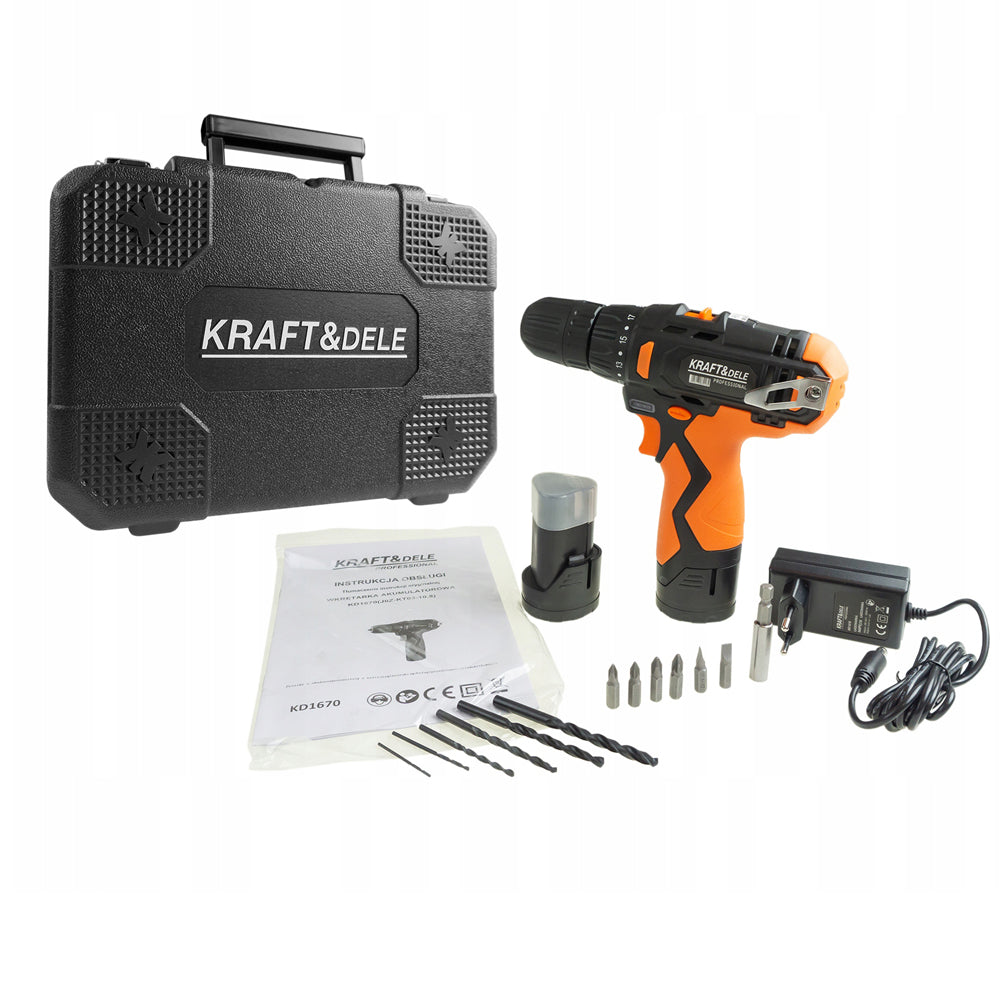 BLACK-FRIDAY Surubelnita electrica cu 2 acumulatori Kraft&Dele KD1670, 12 V, accesorii incluse