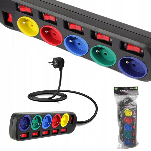 *BLACK-FRIDAY* Prelungitor electric cu intrerupator Kraft&Dele KD4001-CZ, 5 prize, 3m