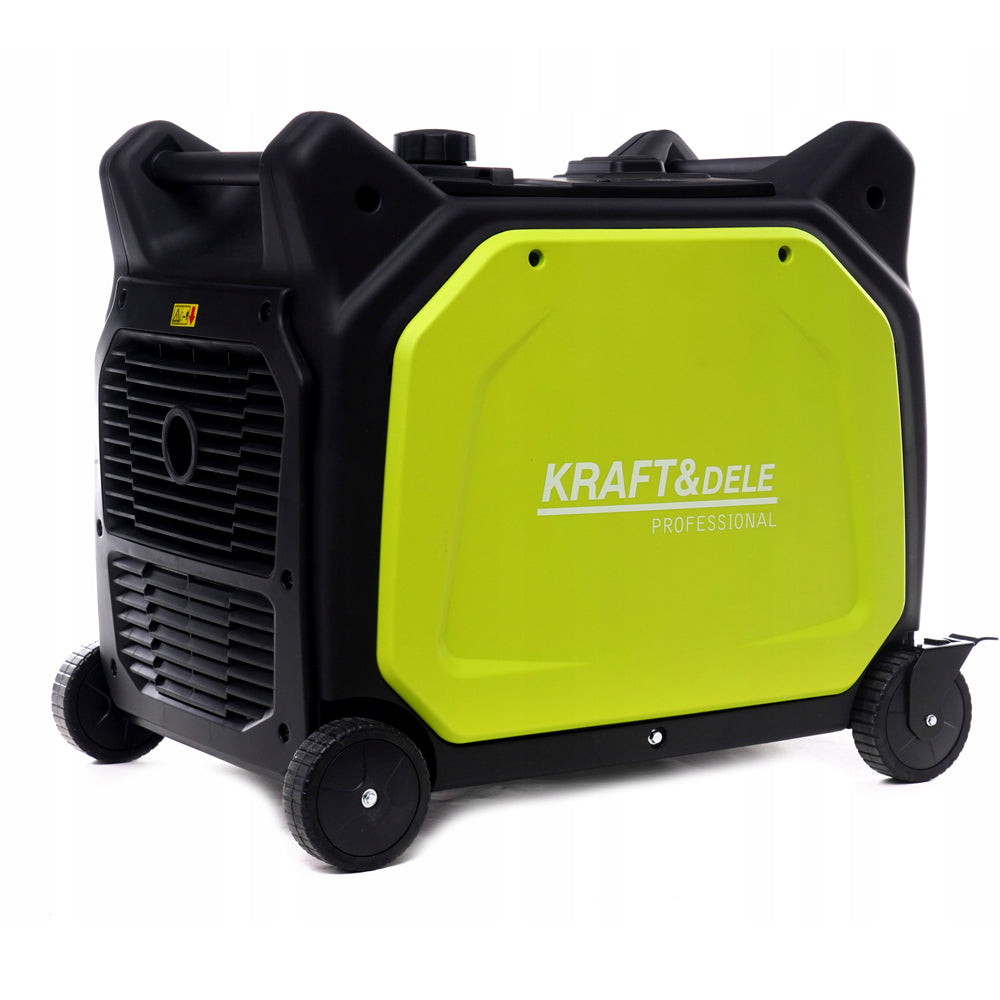 Generator curent silentios profesional KRAFTSON % Import Polonia % 682, 230V, stabilizator tensiune (AVR), roti transport si pornire la cheie