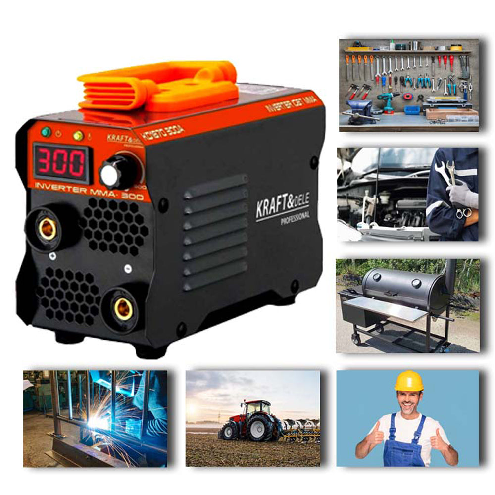 *OFERTE-DE-VARA* Set complet Aparat de sudura Kraft&Dele KD1870, MMA, 300A, Tehnologie IGBT, PWM si AntiStick