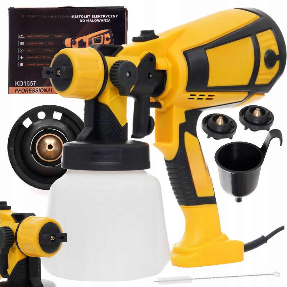 Pistol de vopsit 1657, electric 650W, duza 2.5mm, vas 800ml