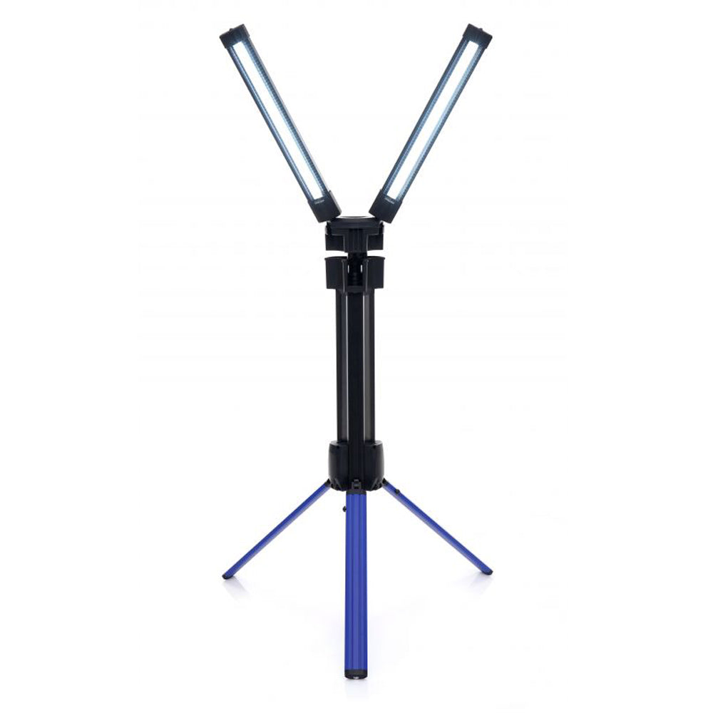 *OFERTE-DE-VARA* Lampa multifunctionala reincarcabila Kraft&Dele KD1266, 2 proiectoare LED, 10000Lm, acumulator 4000mAh, 6 moduri, 2 culori, cu trepied , pentru ateliere, camping, constructii etc