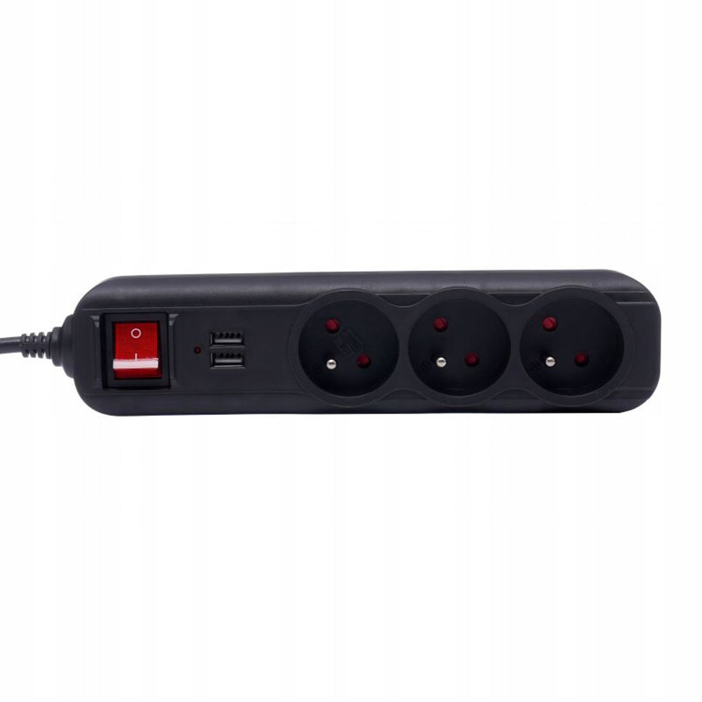 *OFERTE-DE-VARA* Prelungitor electric cu intrerupator Kraft&Dele KD4031, 3 prize, 2 mufe USB, 1.5m