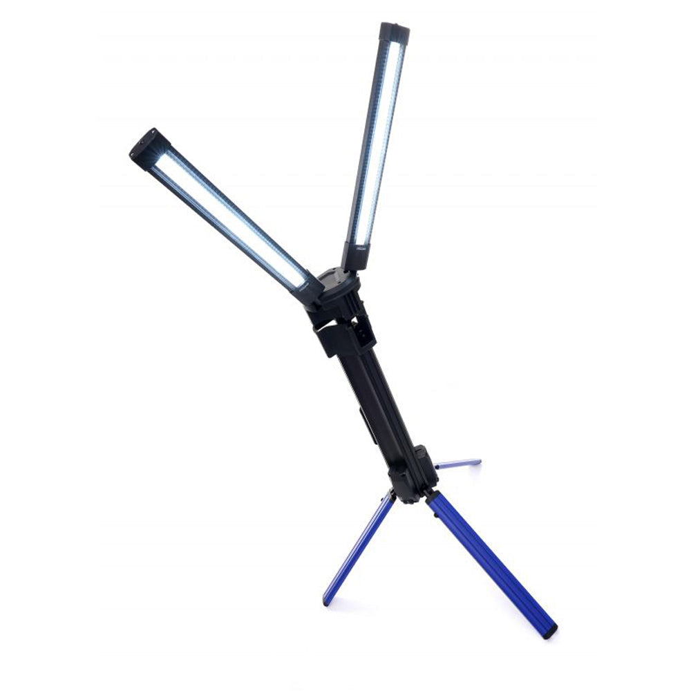 *OFERTE-DE-VARA* Lampa multifunctionala reincarcabila Kraft&Dele KD1266, 2 proiectoare LED, 10000Lm, acumulator 4000mAh, 6 moduri, 2 culori, cu trepied , pentru ateliere, camping, constructii etc