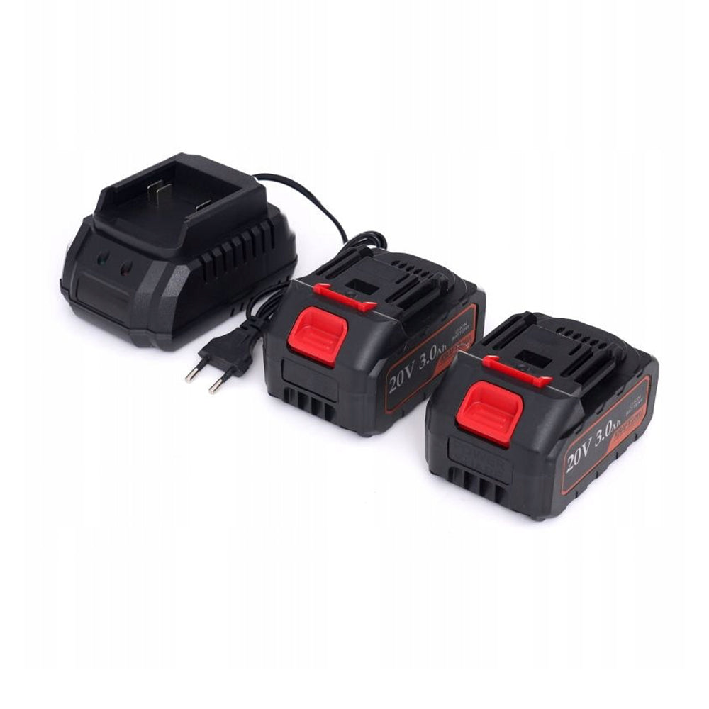 Set Polizor unghiular / Flex 20V cu 2 Acumulatori 3Ah si Adaptor tip drujba cu 2 lame si 2 lanturi, Kraft&Dele KD10624