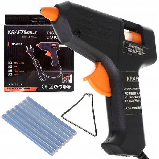Pistol de lipit Kraft&Dele KD10351, 20W, 7 batoane de silicon incluse
