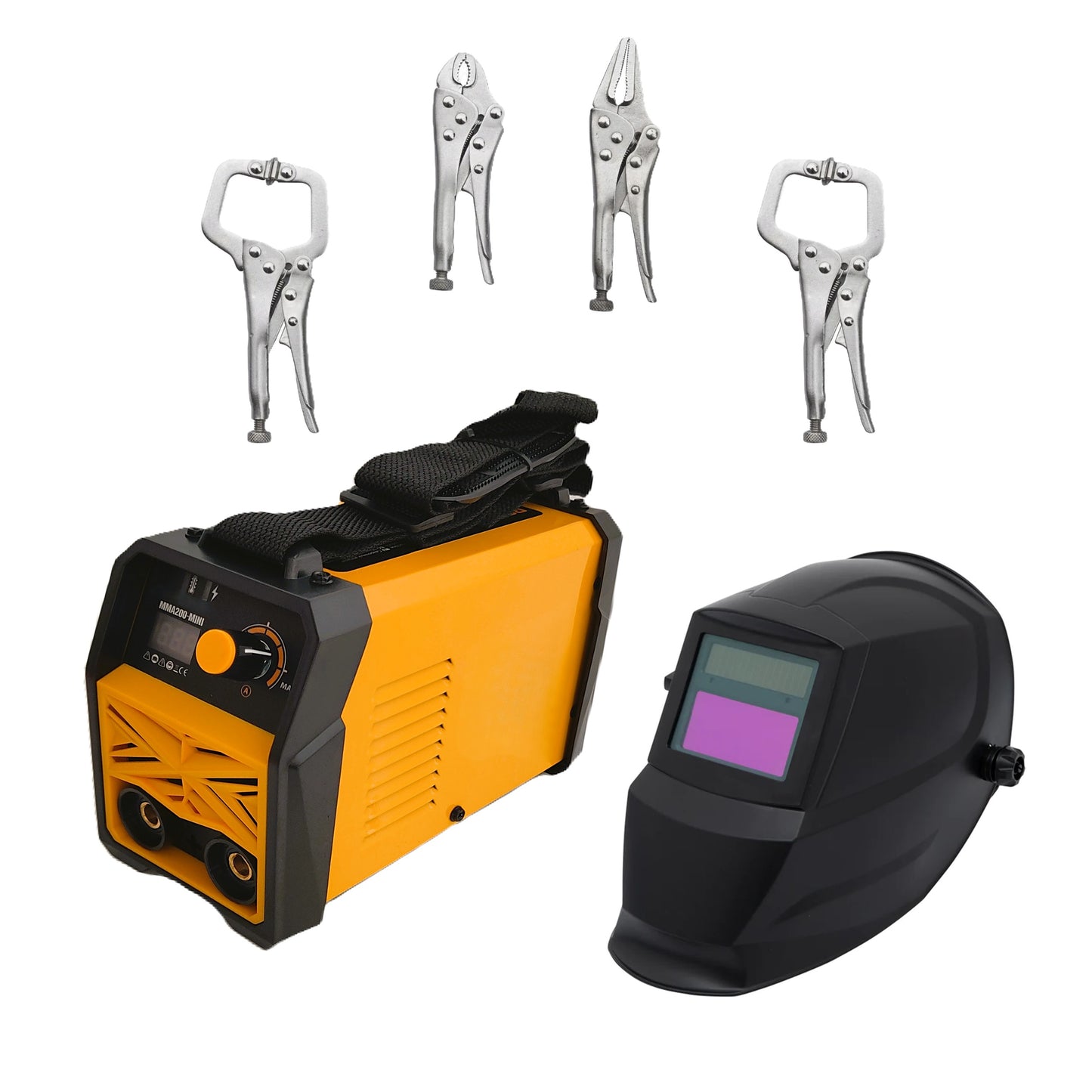 *BuzZ* SET Aparat Sudura AZORAX-R200MN pentru ELECTROD 1.6-5mm, REGLAJ Electronic, PLUS Masca AUTOMATA, PLUS Cleme Sudura