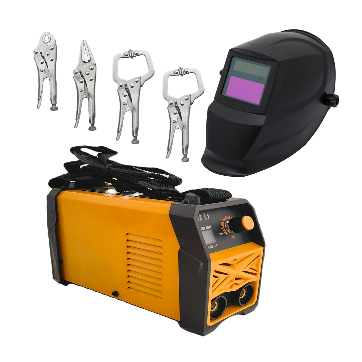 *BuzZ* SET Aparat Sudura AZORAX-R200MN pentru ELECTROD 1.6-5mm, REGLAJ Electronic, PLUS Masca AUTOMATA, PLUS Cleme Sudura