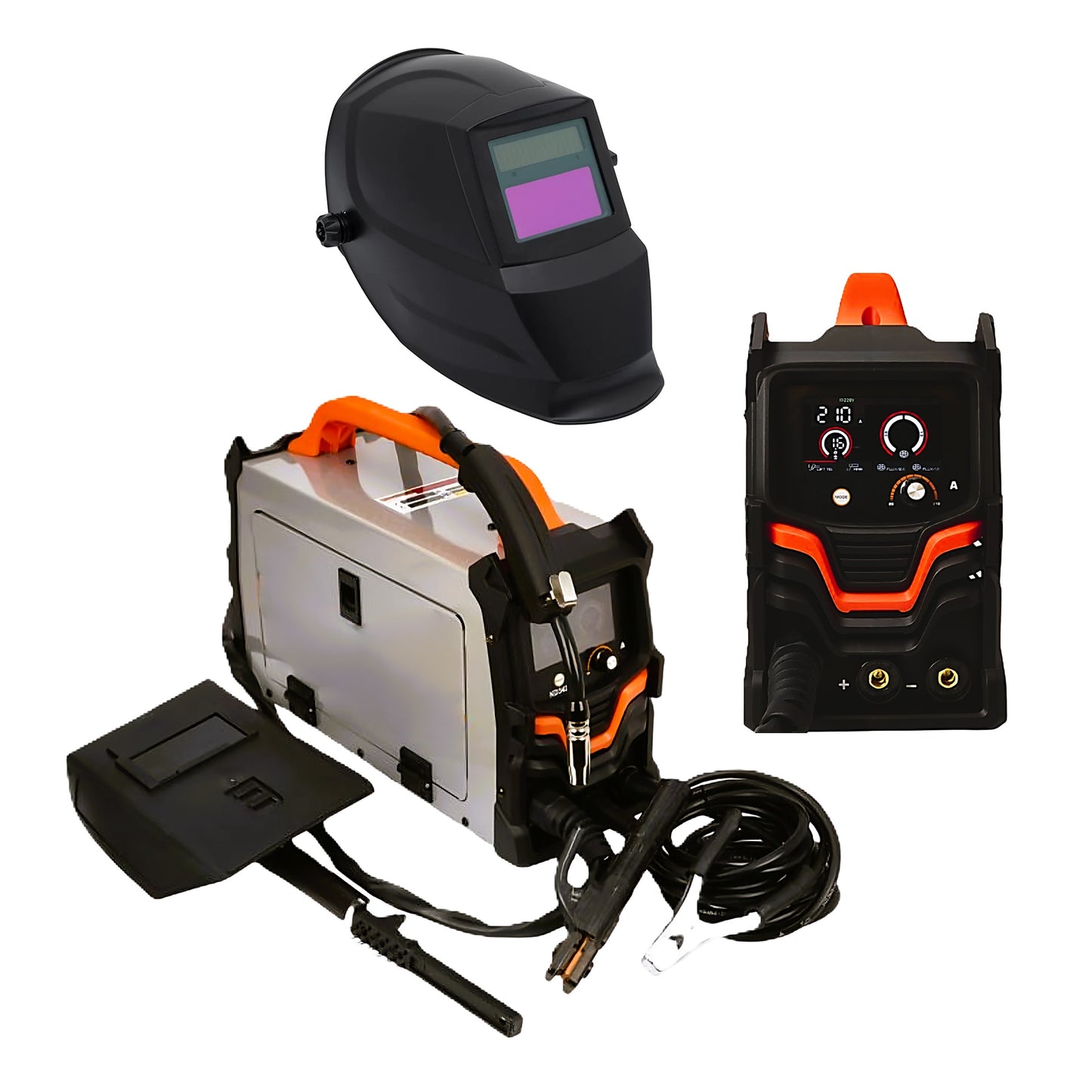 IARNA-OFERTELOR SET Aparat sudura MIG cu Sarma Fara GAZ, KRAFTSON % Import Polonia % 3421, MIG-MAG/MMA, 220A, posibil LIFT-TIG, GREY-FLUX, +MASCA SUDURA AUTOMATA
