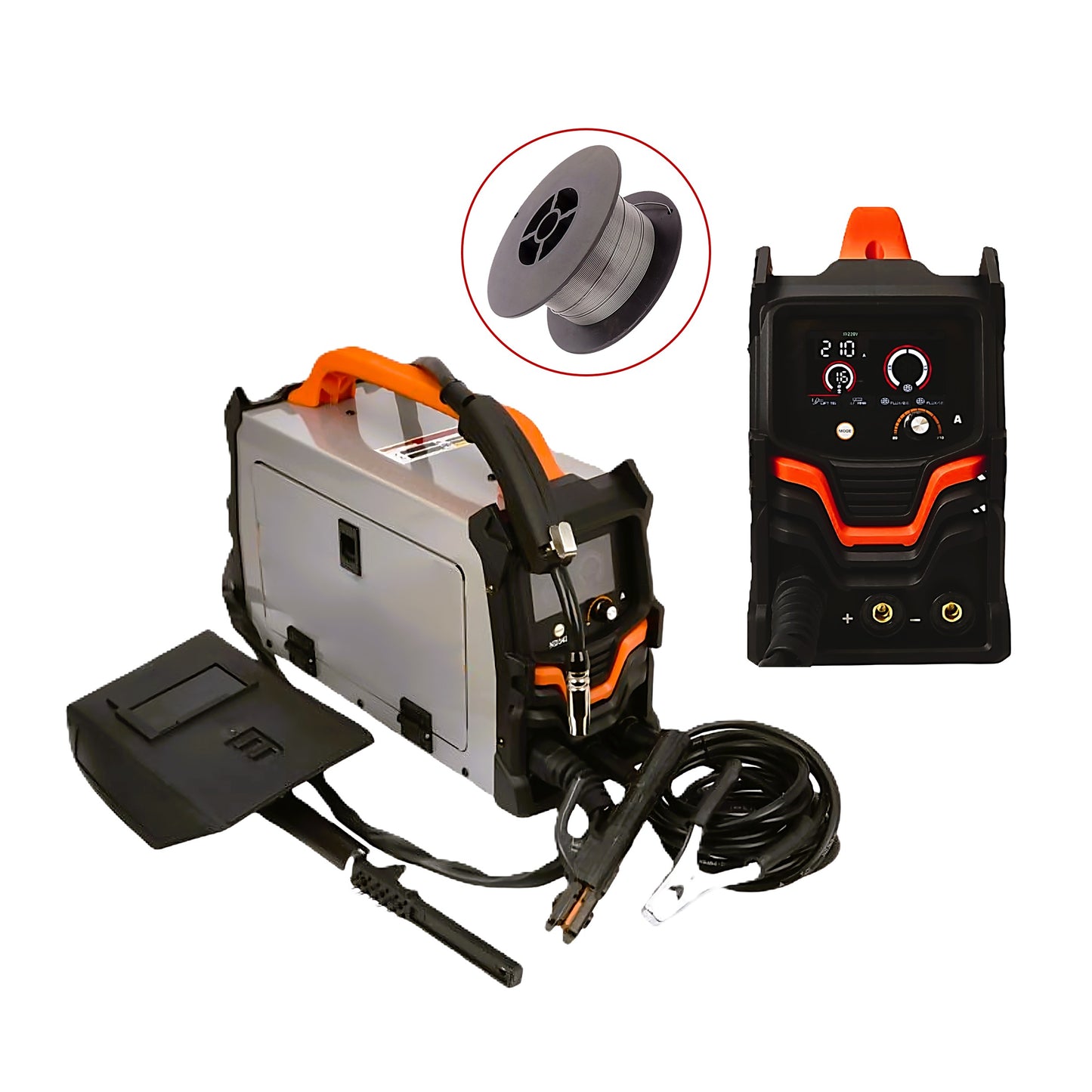 IARNA-OFERTELOR SET Aparat sudura MIG cu Sarma Fara GAZ, KRAFTSON % Import Polonia % 3421, MIG-MAG/MMA, 220A, posibil LIFT-TIG, GREY-FLUX, +BOBINA SARMA SUDURA FLUX