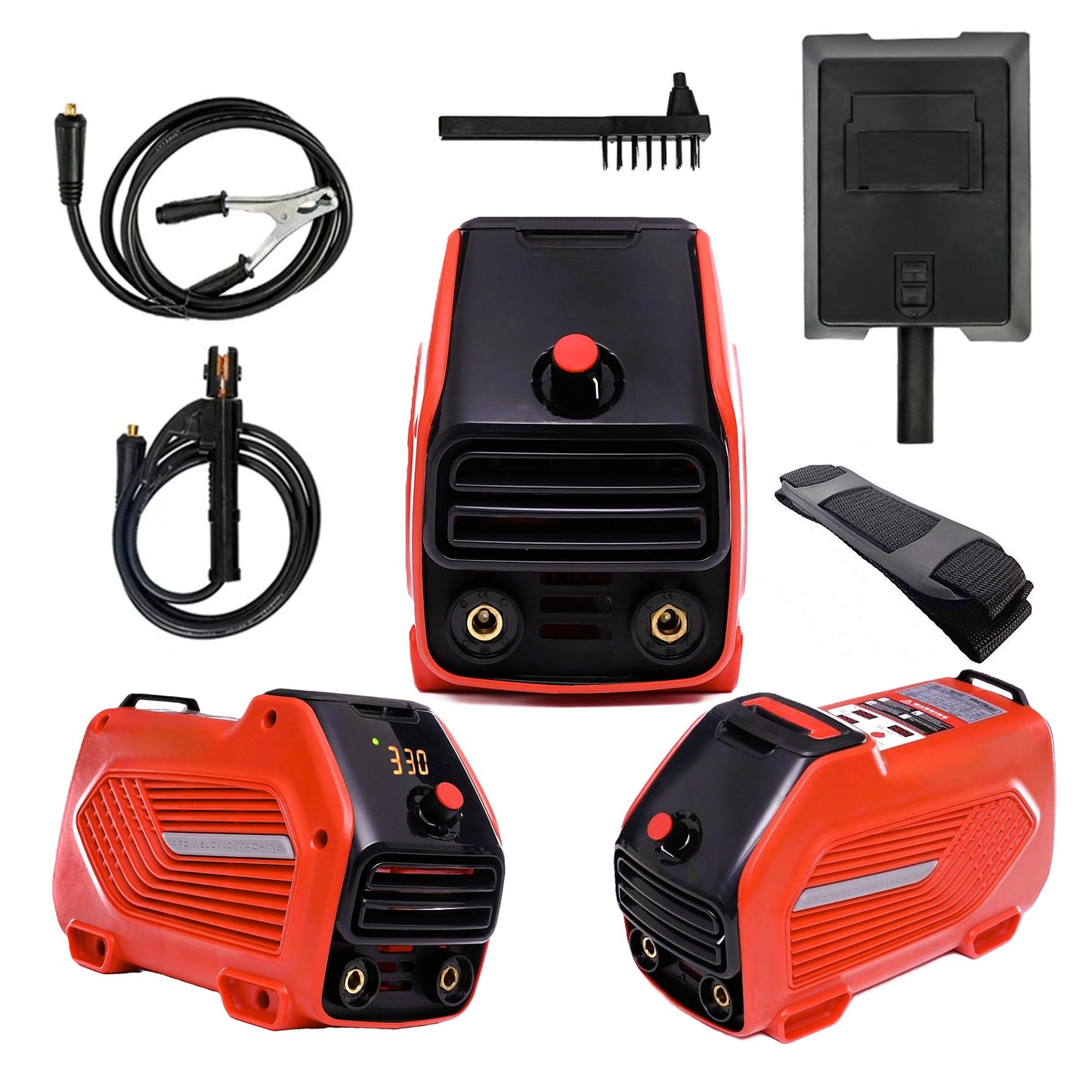 SET Aparat de sudura DEZMAN 330S, MMA 330A, Tehnologie HOT-START, RED-1869, + Masca Sudura Automata