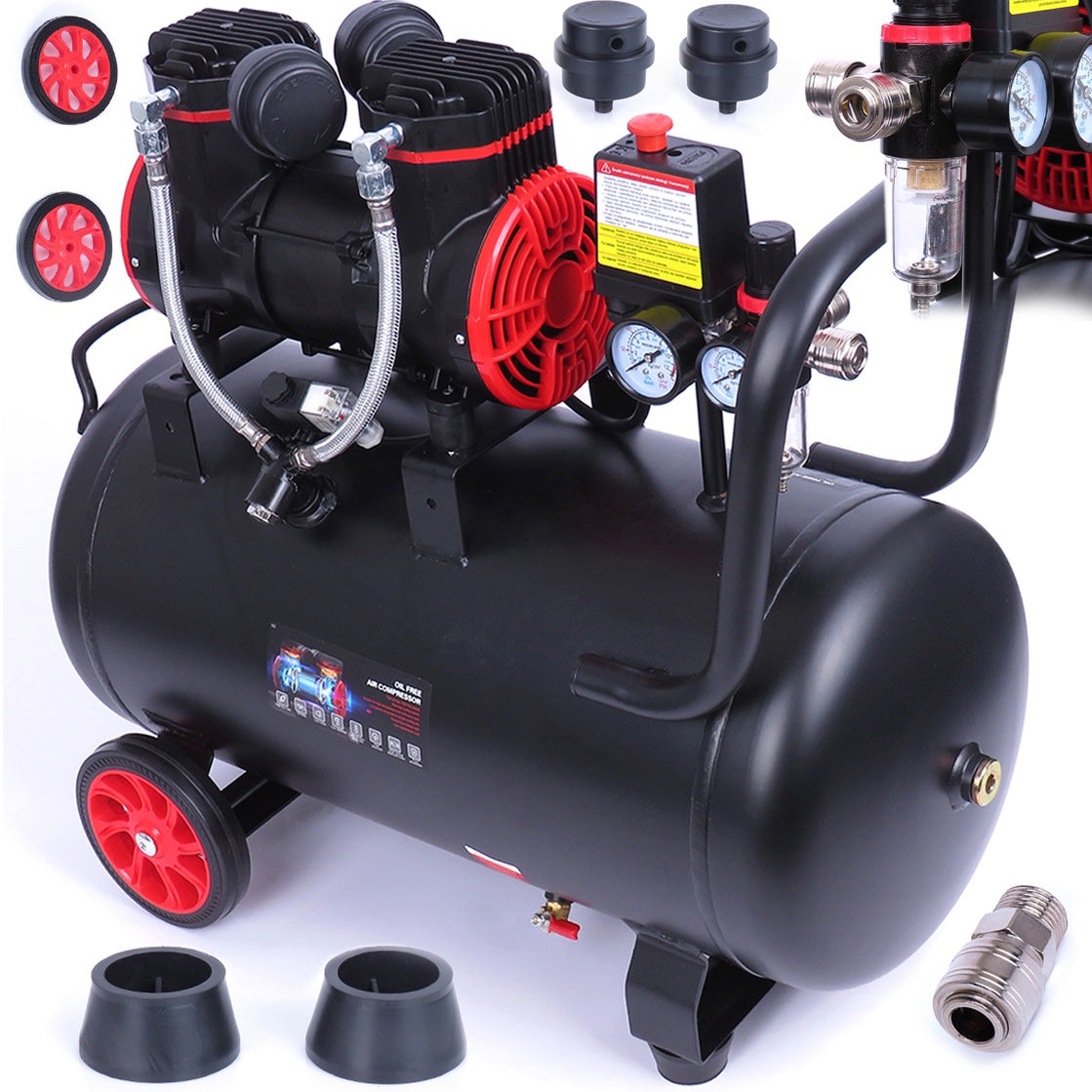 BLACK-FRIDAY Compresor aer fara ulei Kraft&Dele KD1391, 50L, 230V, 1500W, 8Bar, 290L/min, silentios
