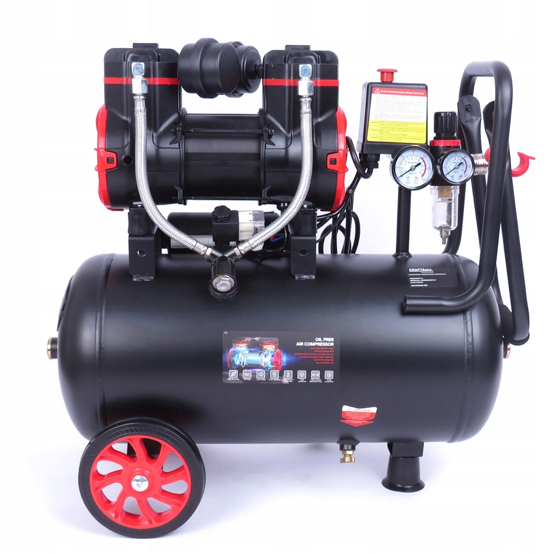 BLACK-FRIDAY Compresor aer fara ulei VOKNER 1390, 24L, 230V, 1300W, 8Bar, 220L/min, silentios