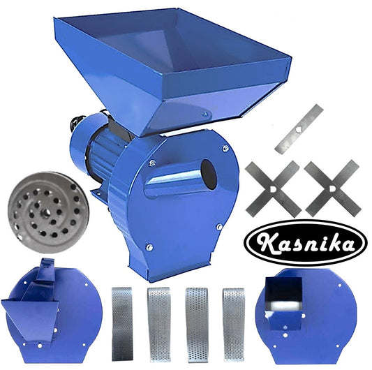 *BLACK-FRIDAY* *ÎN OFERTĂ* Set Moara KASNIKA macinat cereale, stiuleti, lucerna si fructe/legume 4 in 1 , 3.9KW, motor electric inclus