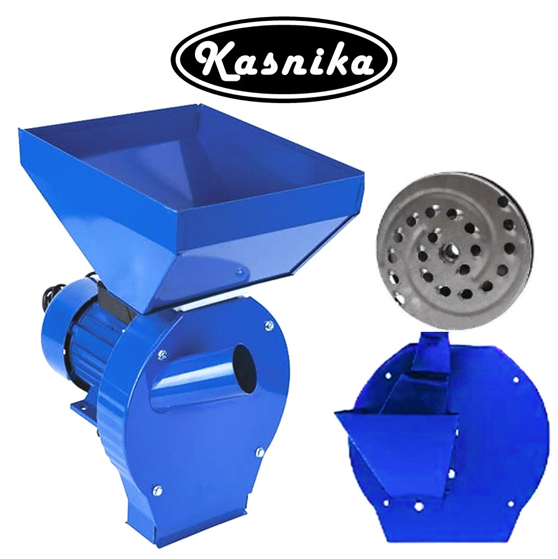 BLACK-FRIDAY *PROMO* Set KASNIKA, Moara cereale-stiuleti și LEGUME-FRUCTE 3 in 1 , 3.9kW, cu ciocanele, si razatoare legume-fructe