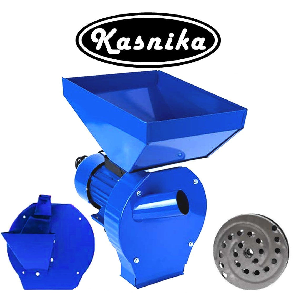 BLACK-FRIDAY *PROMO* Set KASNIKA, Moara cereale-stiuleti și LEGUME-FRUCTE 3 in 1 , 3.9kW, cu ciocanele, si razatoare legume-fructe