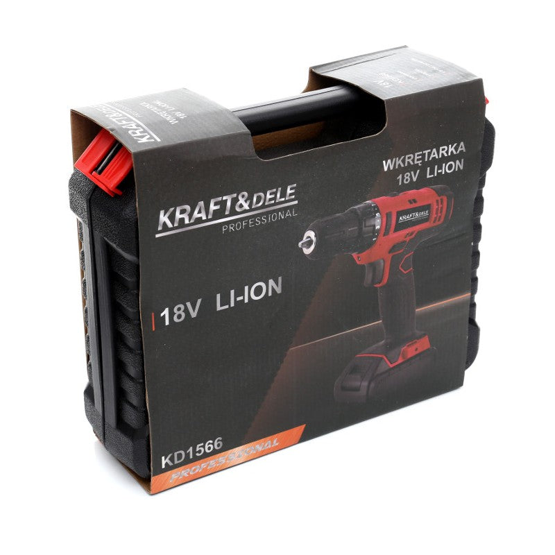 BLACK-is-BACK Bormasina pe acumulator KRAFTSON % Import Polonia % 1566, 1350RPM, 18V, mandrina 10mm