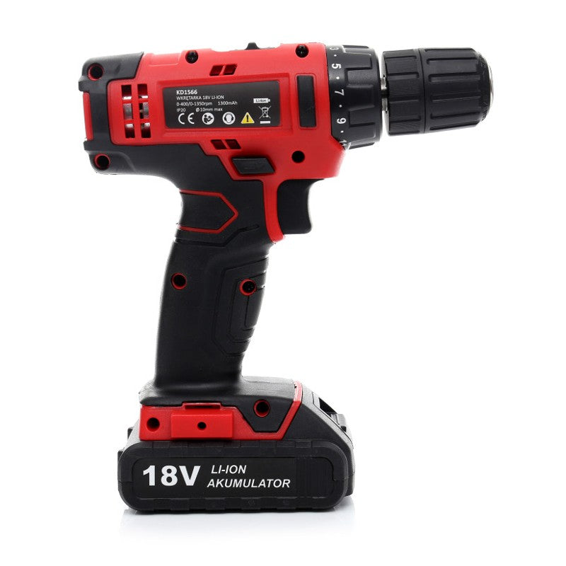 BLACK-is-BACK Bormasina pe acumulator KRAFTSON % Import Polonia % 1566, 1350RPM, 18V, mandrina 10mm