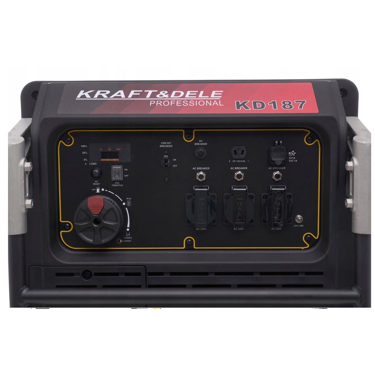 *BLACK-FRIDAY* Generator curent silentios profesional Kraft&Dele KD187, 220V, 4 timpi, stabilizator tensiune AVR , roti transport