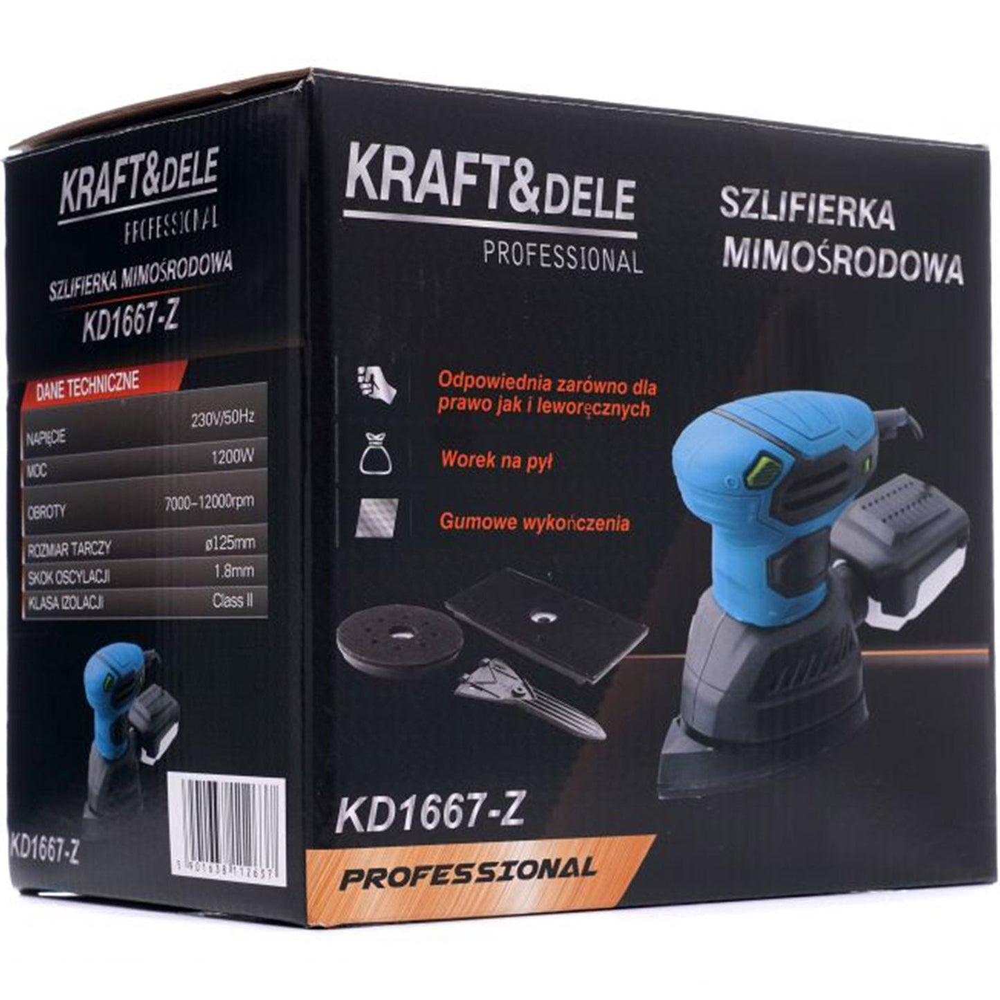 Slefuitor excentric Kraft&Dele KD1667-Z, 1200W, 140 mm, turatie reglabila