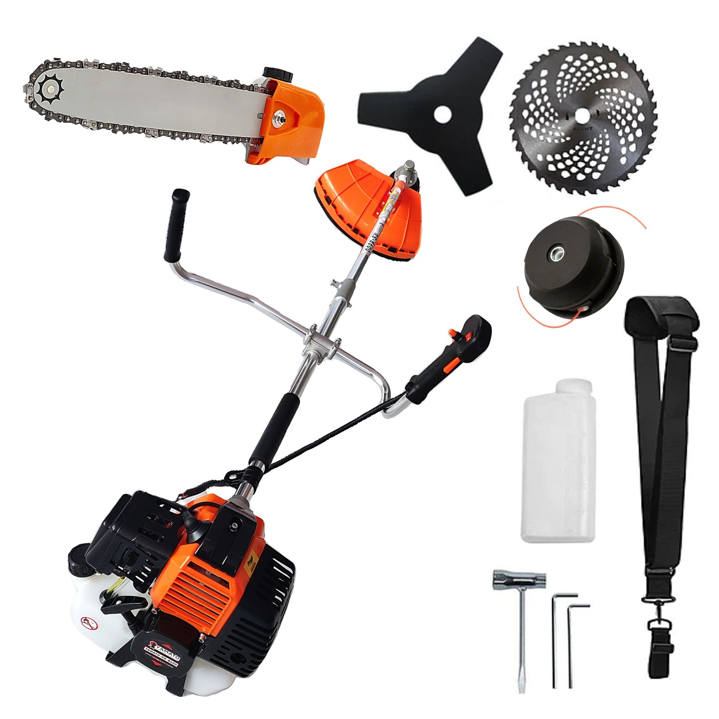 *PROMO* Set CAP DRUJBA+Cositoare RS-8600 Multifunctionala YAMATO® Japan Tools, 6.3CP RACING EDITION, OrangeBLACK, cu accesorii+Discuri