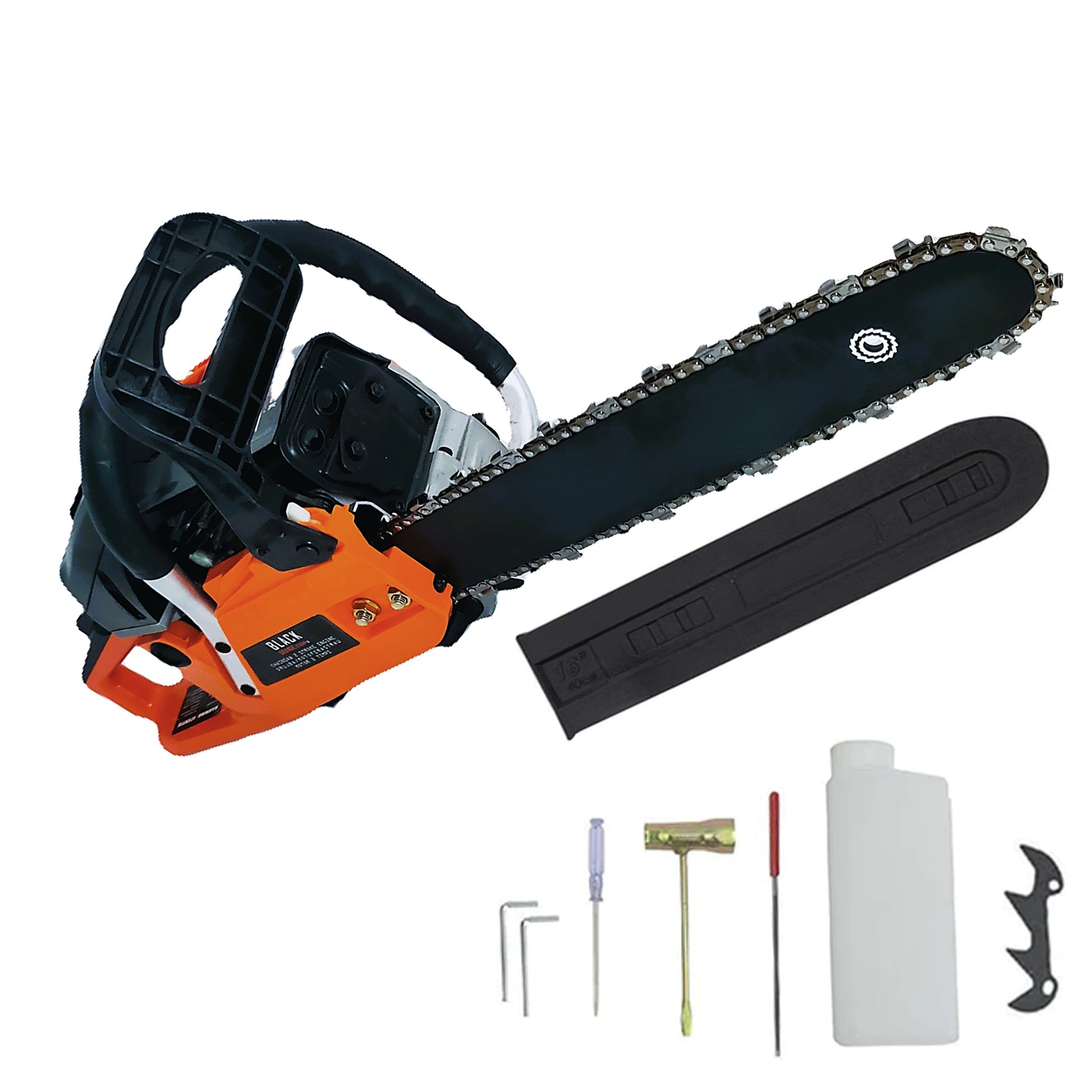 SEZONUL-OFERTELOR la Drujba BESTIA NEAGRA, 4.4kW, lama 40cm PANDUR, 52cc, gheara si accesorii incluse, BlackOrange