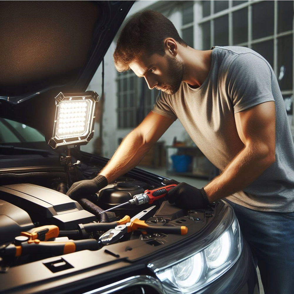 Lampa atelier auto cu prindere capota, KRAFTSON % Import Polonia % 1260, 1000Lumeni, acumulator 3200mAh, lungime pana la 190cm