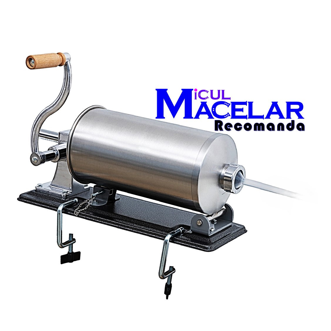 *OFERTA MIORITICA* MICUL MACELAR Recomanda - Masina de umplut carnati, 3Kg, 5xPalnii Incluse, Orizontal, inox
