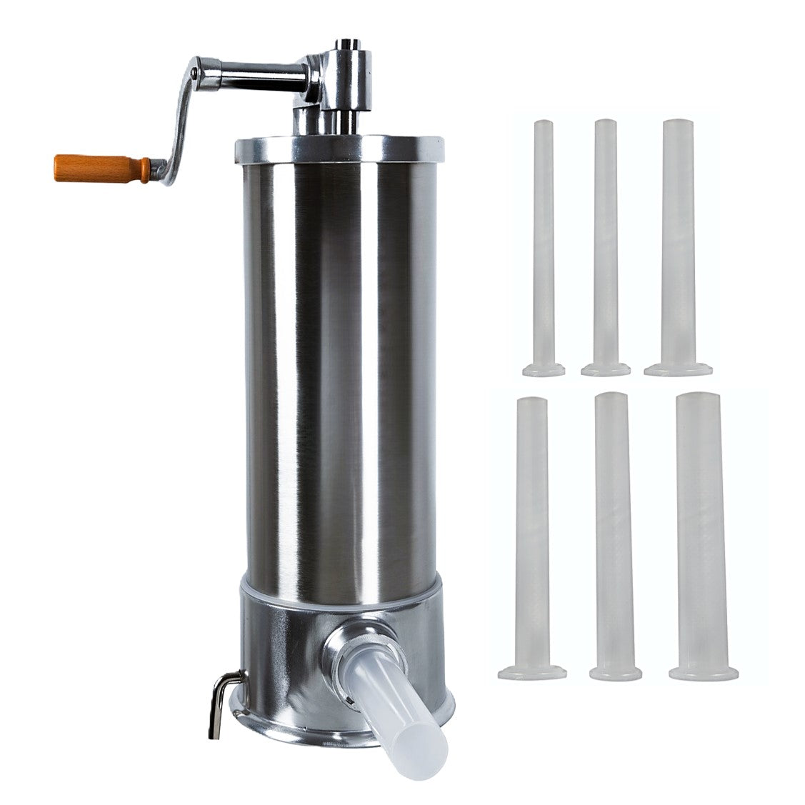 MICUL MACELAR Recomanda - Masina de umplut carnati, 5.5Kg, 6xPalnii incluse, Vertical Profi, Inox