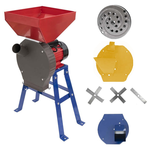 Set Moara cereale, stiuleti, lucerna si legume (4 in 1), Pandora, 3.9KW, 250Kg/Ora, cu ciocanele + razatoare + cutite + suport