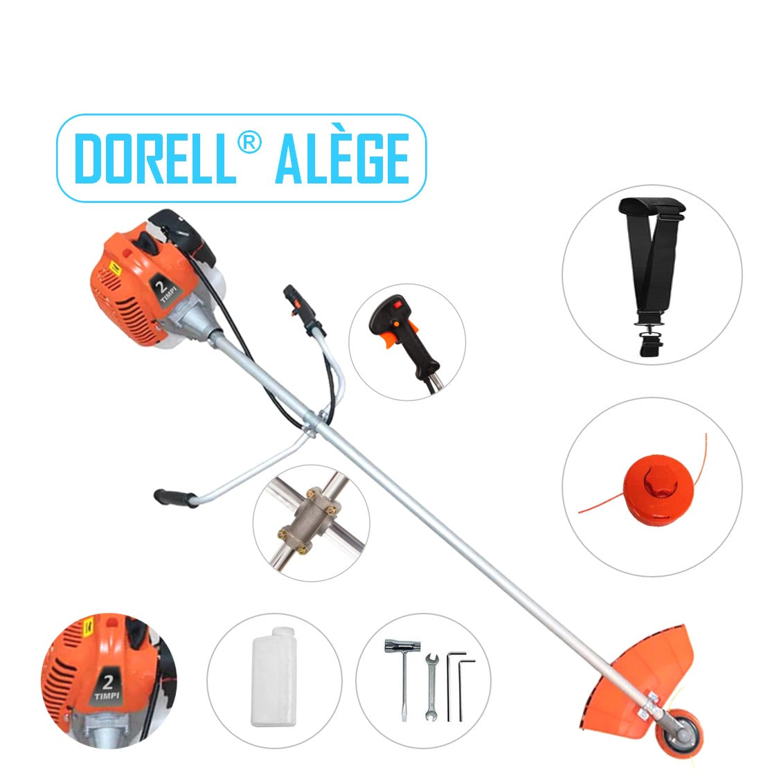 MOtocositoare 6 CP pe benzina Dorell Alege, diametru taiere pana la 42 cm, motor 2 timpi 52 cc