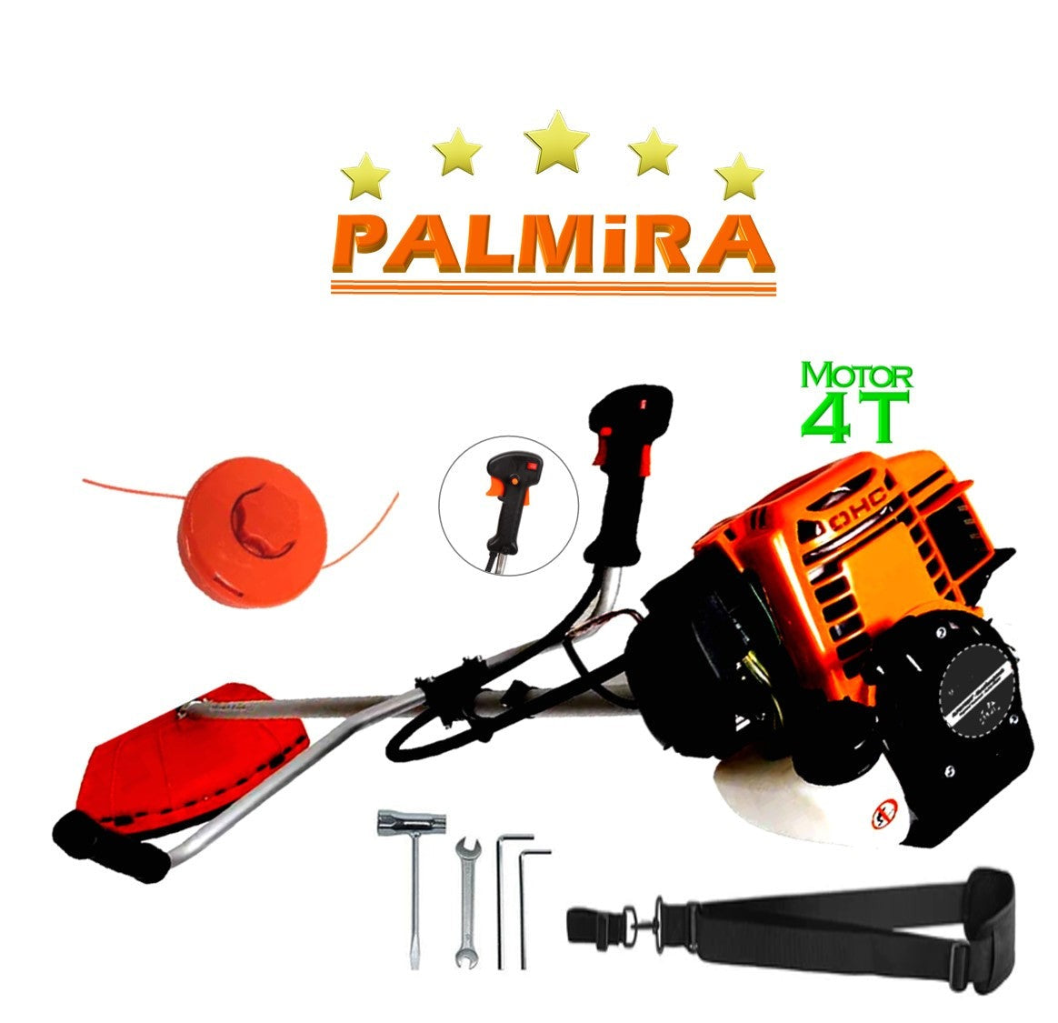 Motocoasa 4 Timpi, 7CP PALMiRA, 5.6kW + Sistem Taiere si accesorii