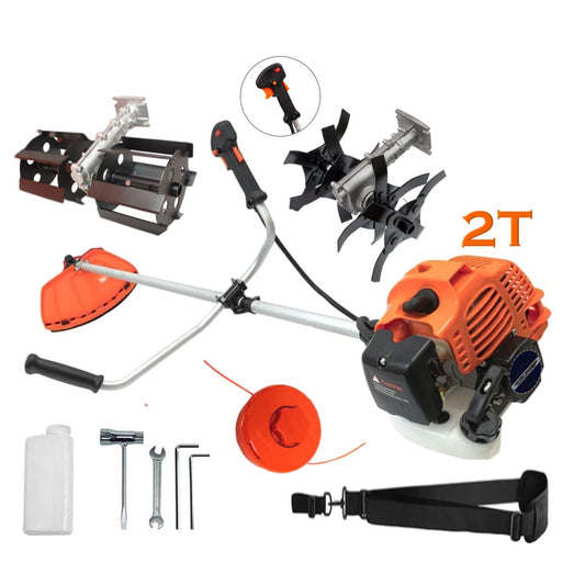 Motocoasa PALMiRA, 6CP, motor 2 timpi pe benzina, 52cc, 11.000RPM, + sistem taiere, BUNDLE Cultivator+Prasitoare