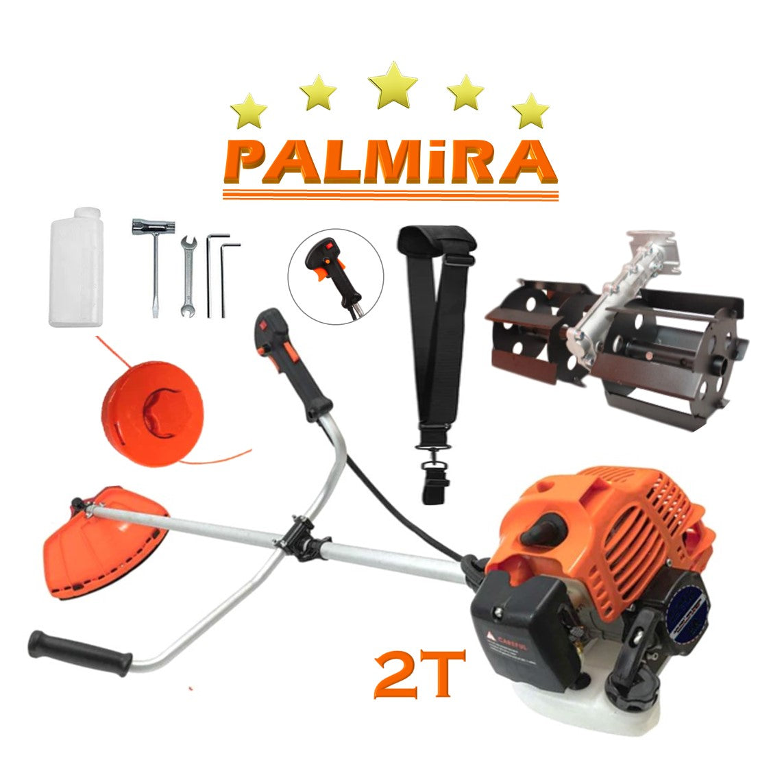 Set Motocoasa PALMiRA, 6CP, 52cc, Accesorii Incluse + Prasitoare