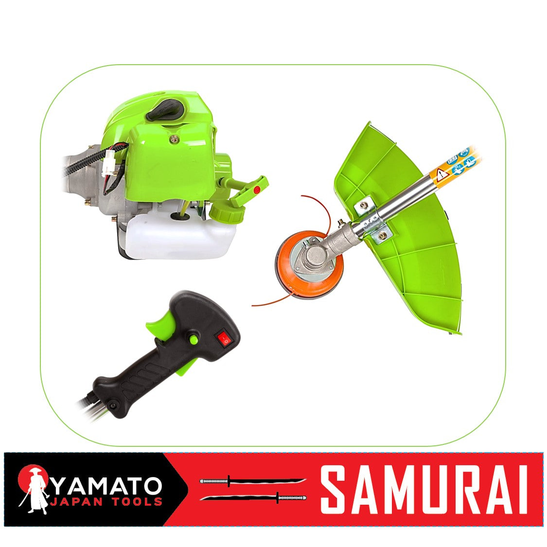 Detalii Motocoasa YAMATO SAMURAi 6.57CP, 9000Rpm, 2xDiscuri Vidia si accesorii incluse
