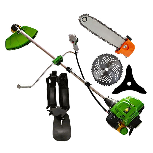 Set Motocoasa Alpin Green, Motor 4 Timpi, 6Cp, + Cap drujba si sisteme taiere incluse