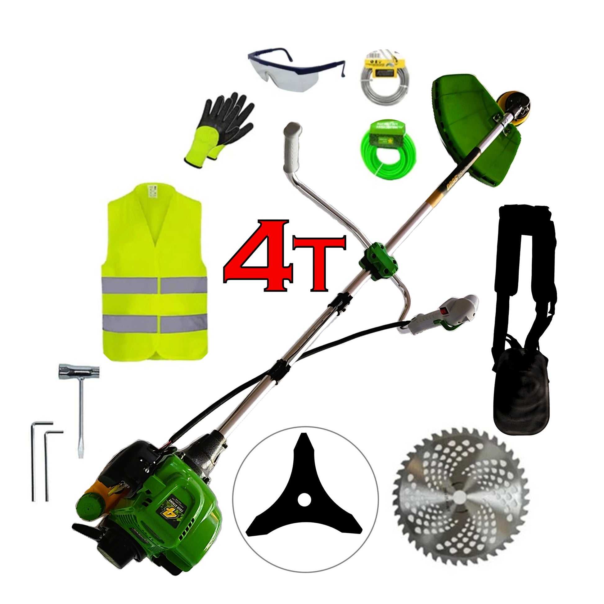 Motocoasa 4 Timpi KRAFTSON, 7.5CP, EXTRA Accesorii Incluse, Disc Vidia