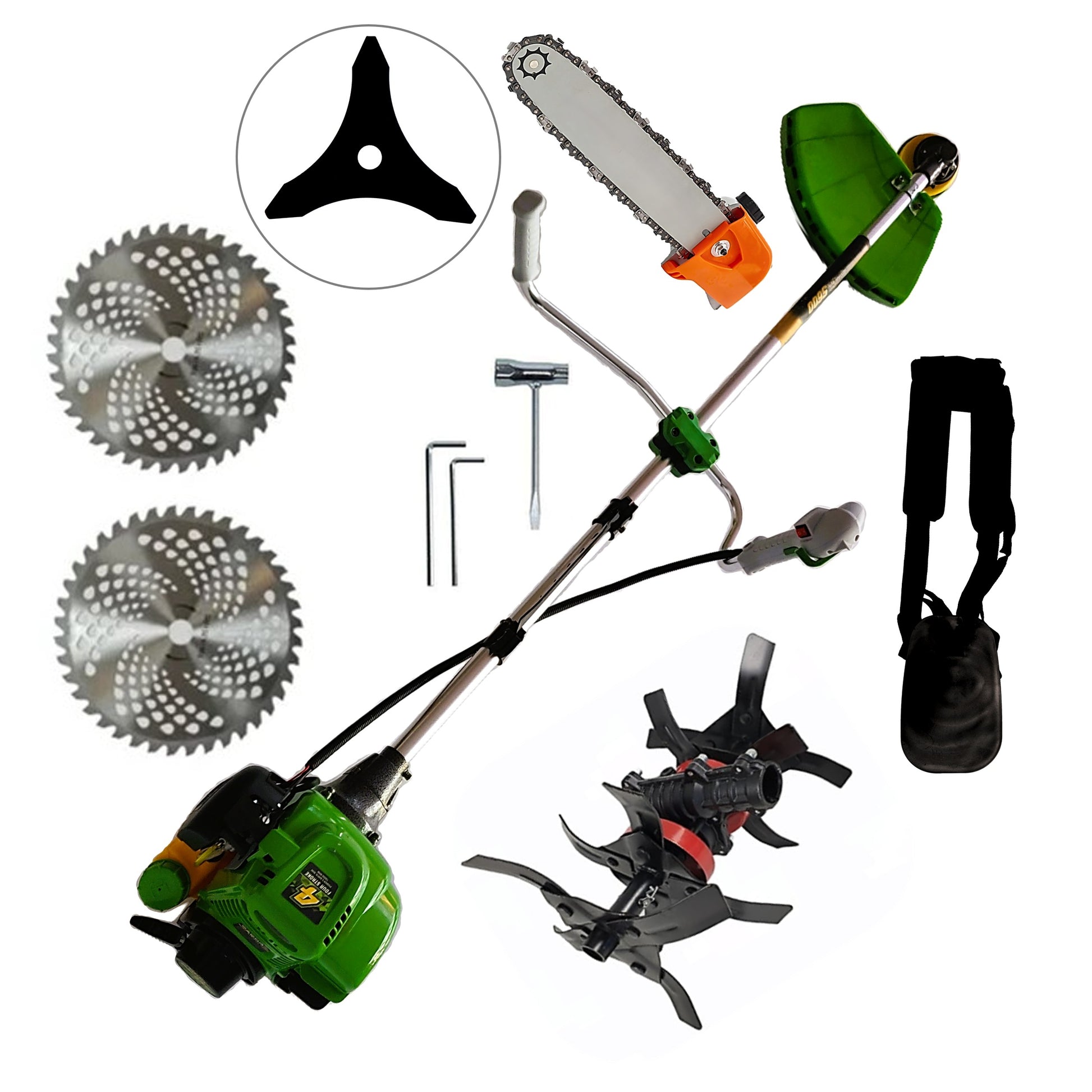 Oferta: Set Motocoasa KRAFTSON Motor 4 Timpi , 6CP, Disc Vidia D230mm, + Cultivator + Cap Drujba