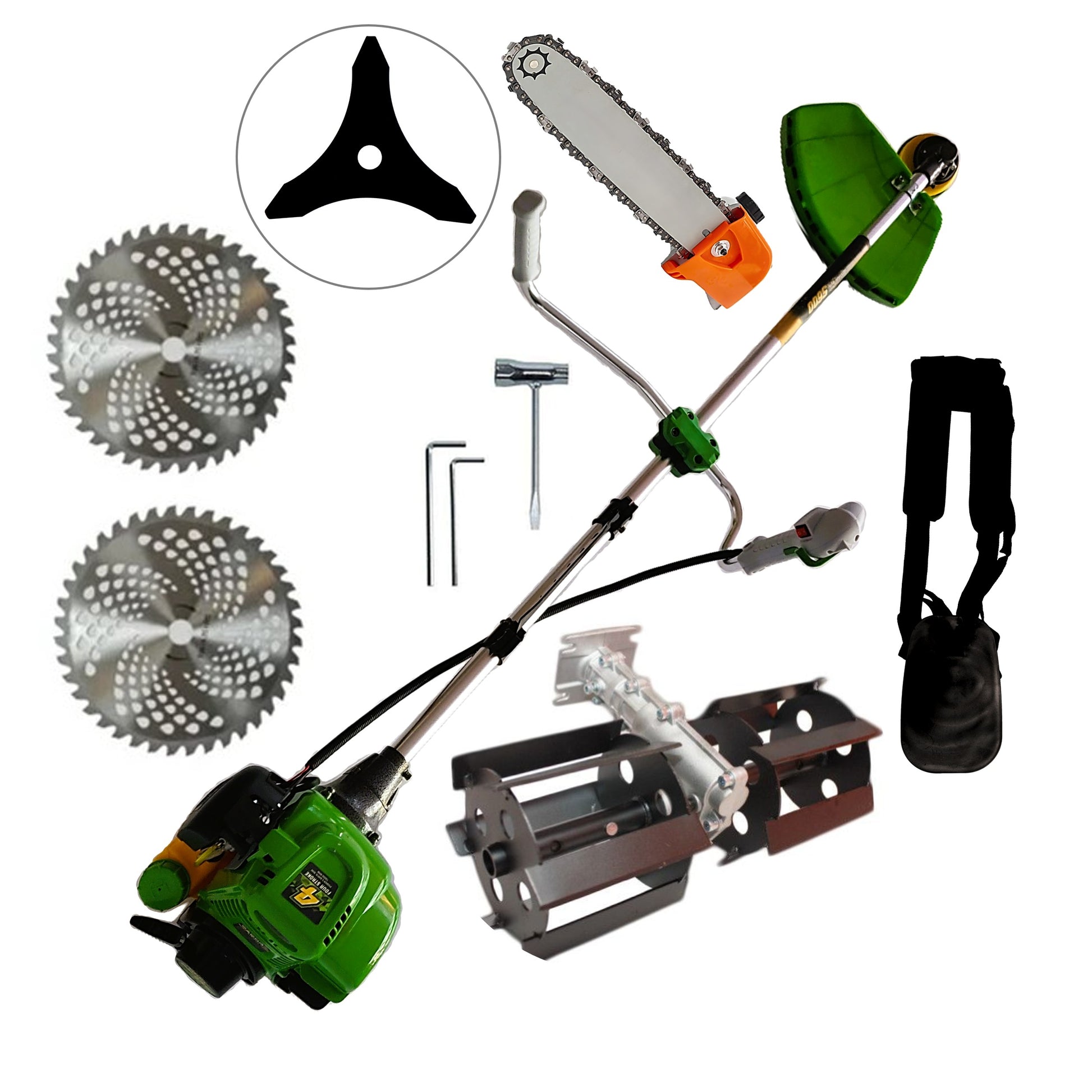 *OFERTE-DE-VARA* Set Motocoasa 4 Timpi KRAFTSON, , 6CP, Disc Vidia D230mm + Prasitoare + Cap Drujba