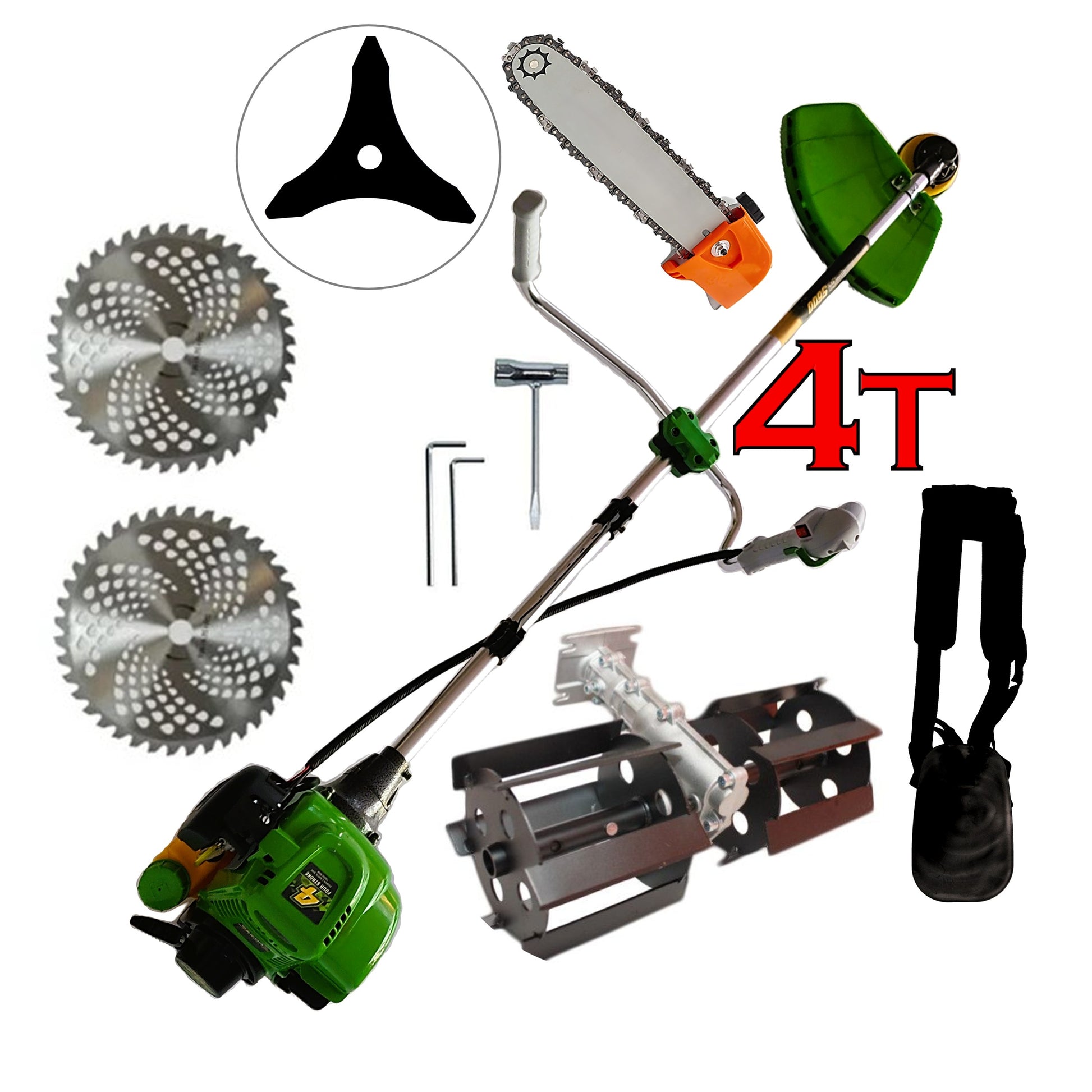 Set Motocoasa Kraftson Motor 4 Timpi, 6CP, Disc Vidia D230mm + Prasitoare + Cap Drujba