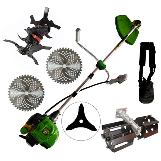 *OFERTE-DE-VARA* Set Motocoasa Kraftson 4T, motor 4 Timpi, 6CP, Disc Vidia D230mm, + Prasitoare + Cultivator